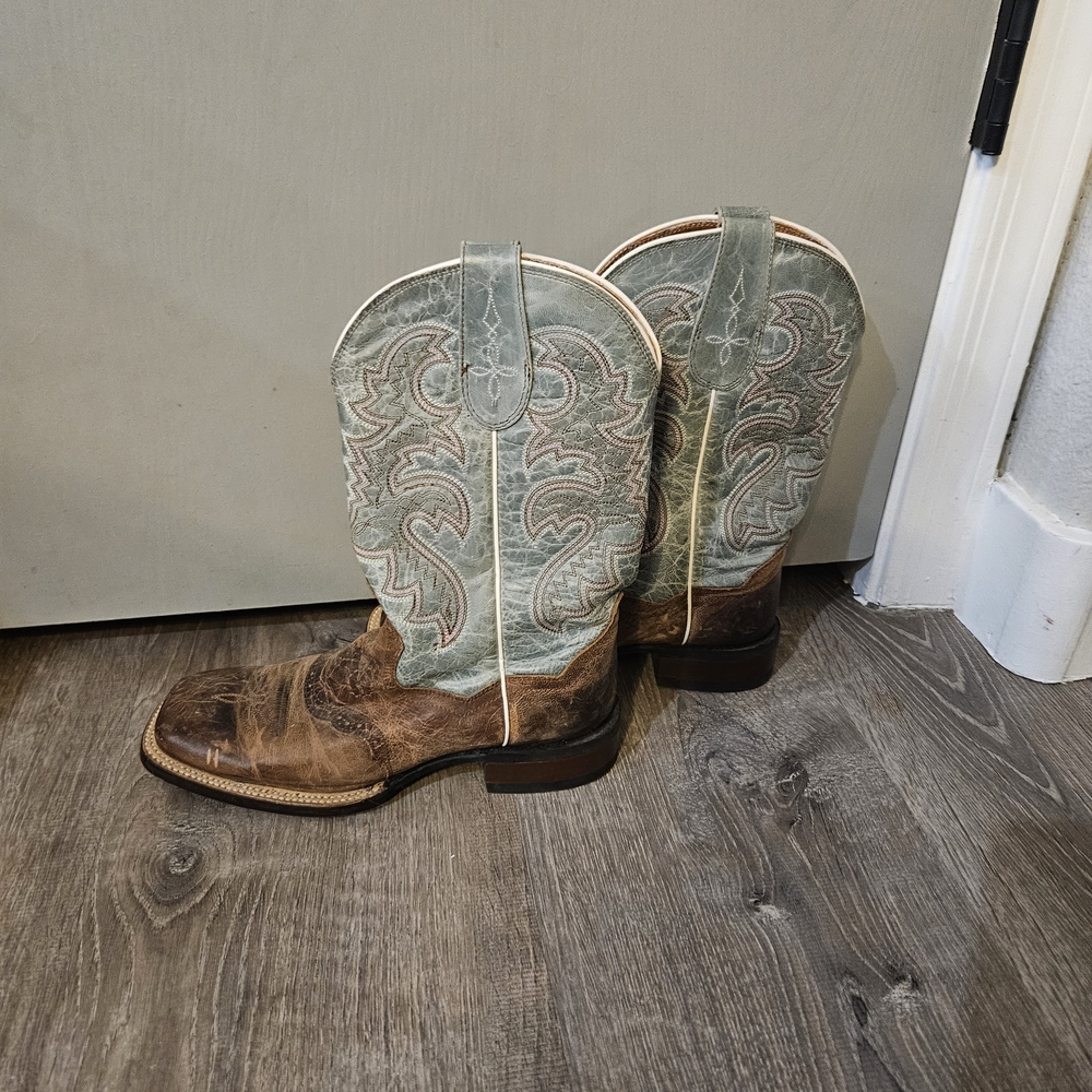 Dan Post Brown and Blue Heeled Boots
